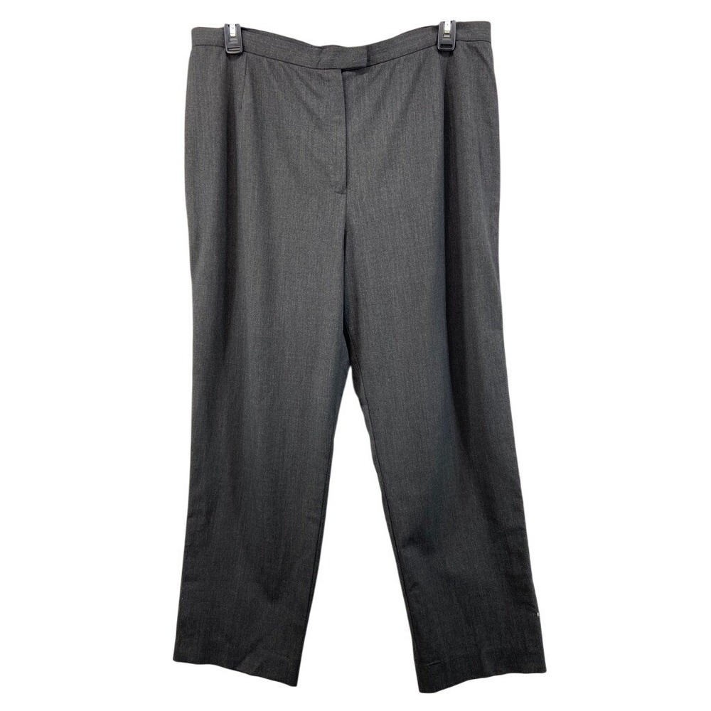 Lafayette‎ 148 Pants Women 16 Gray Straight Leg High Rise Office Career Designer